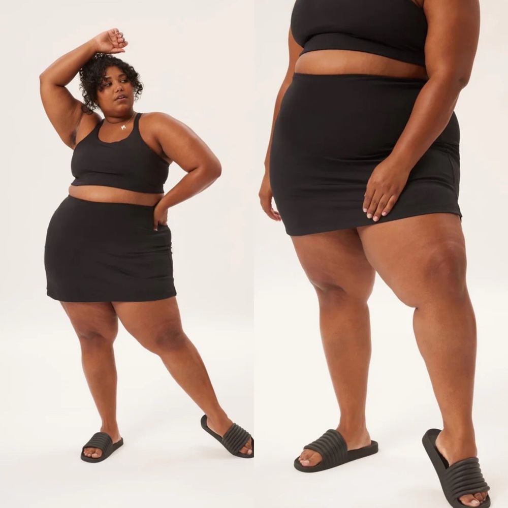 Girlfriend Collective Black Sport Skort Skirt